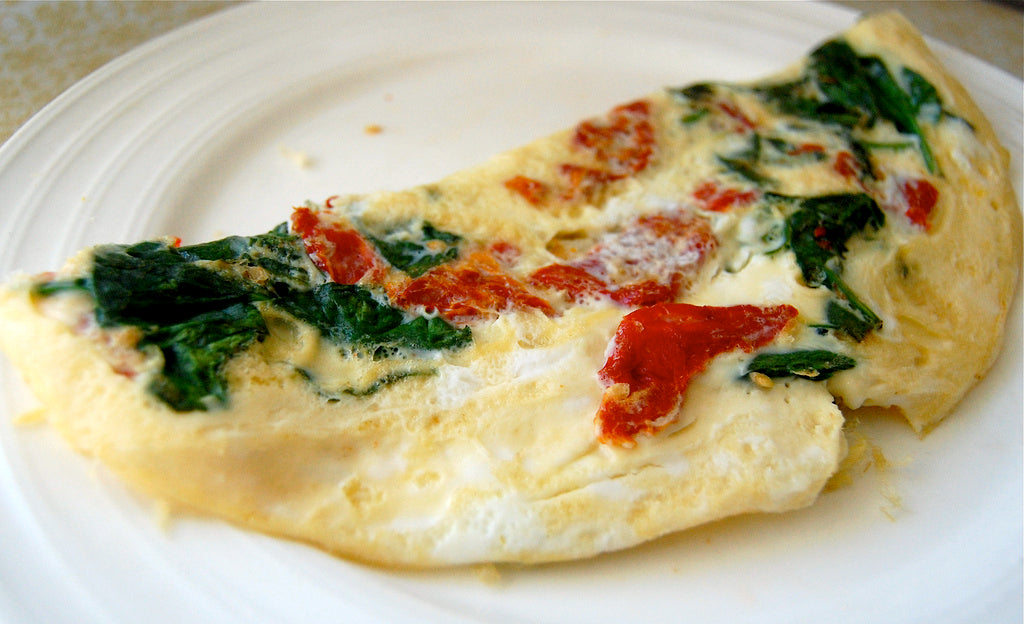 Tomato, Spinach, & Feta Egg White Omelette